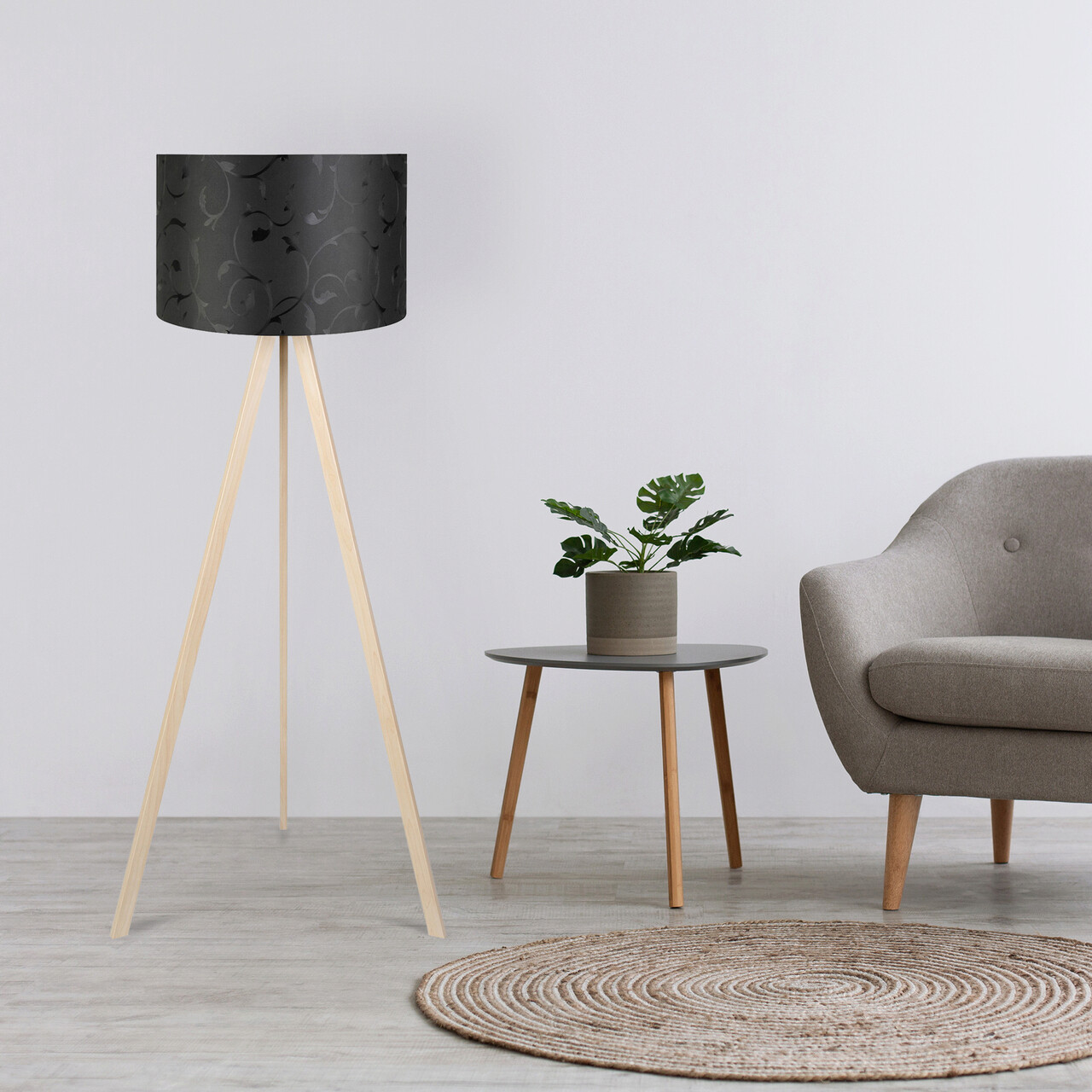 Lampadar, Opviq, 780SGN2435, Negru / Crem - imagine 5